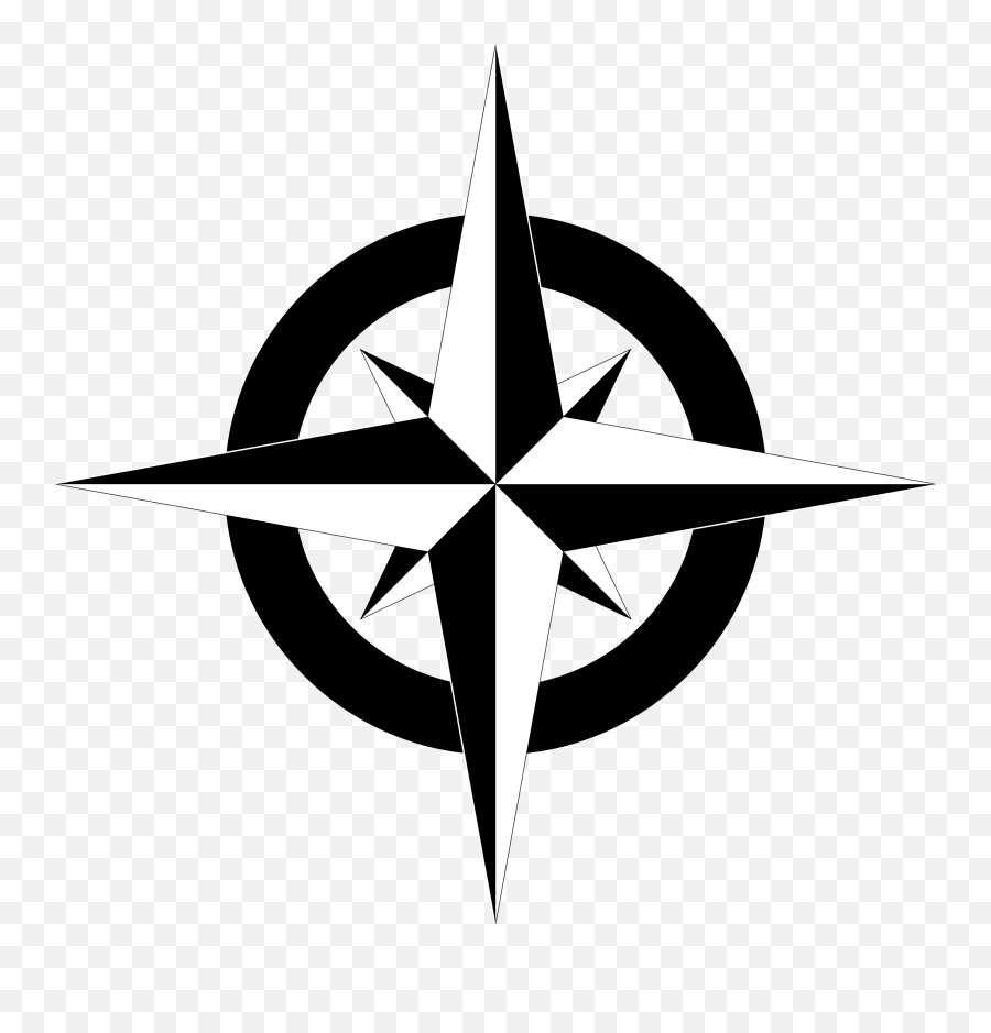 Library Of North Star Graphic Stock Black And White Png - Blank Compass Rose Emoji,Star Emoji Black And White