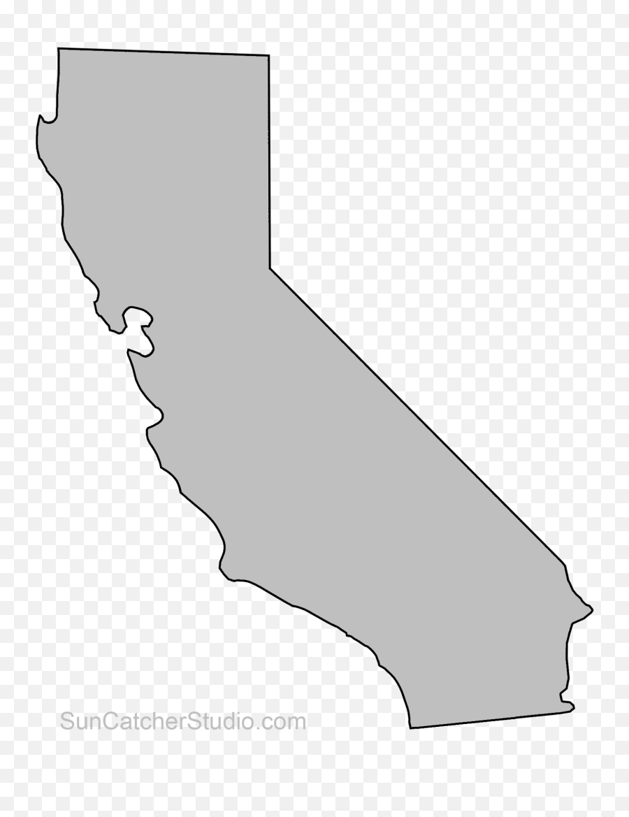 Printable California State Outline Clipart - Transparent California Outline Emoji,California State Flag Emoji
