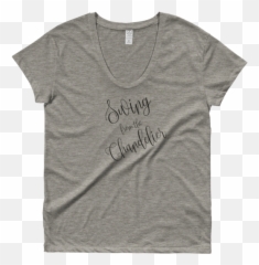Swing from the Chandelier Tshirt Women Grey Paris - Active Shirt Emoji