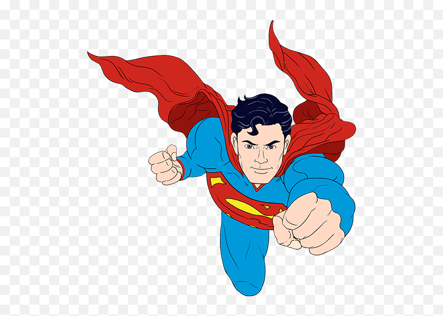 How To Draw Superman - Superman Cartoon Transparent Emoji,Superhero Cape Emoji