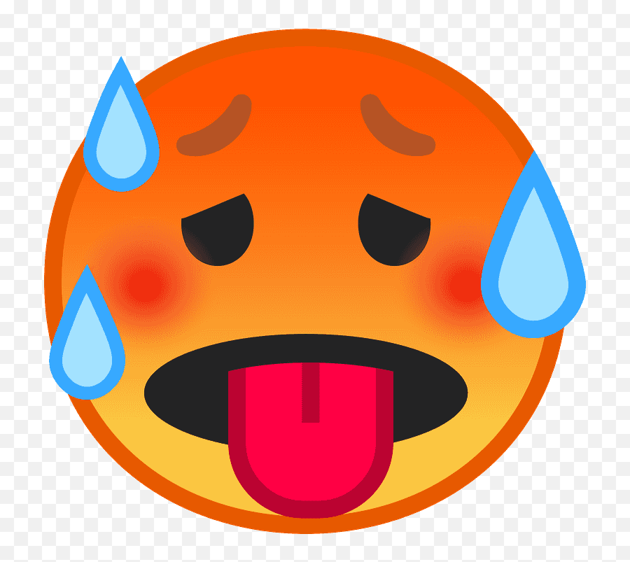 Hot Face Emoji Clipart - Hot Face Emoji Meaning,Puking Emoji Android