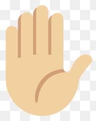 Raised Hand Emoji With Medium - Png