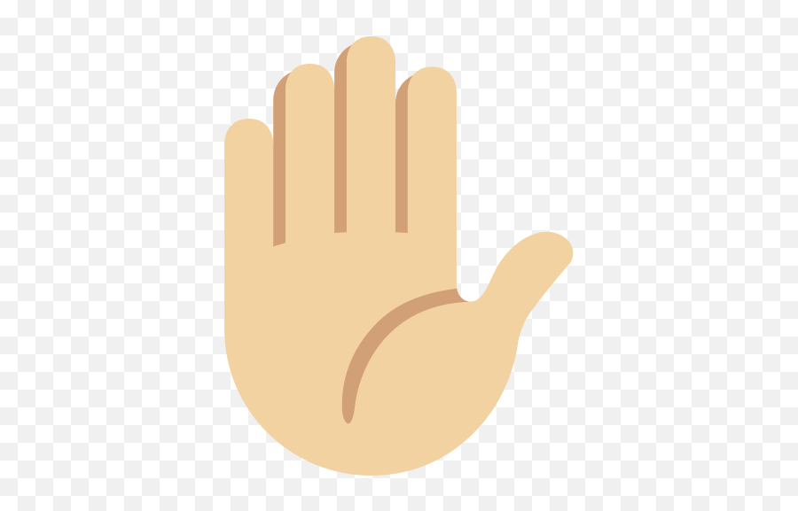 Raised Hand Emoji With Medium - Raised Hand Emoji Png,Stop Hand Emoji
