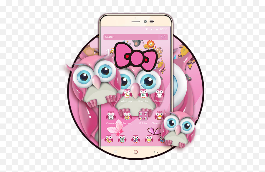 Pink Owl Lovely Cartoon Mobile Theme - Apps En Google Play Arkib Negara Emoji,Owl Emojis For Android