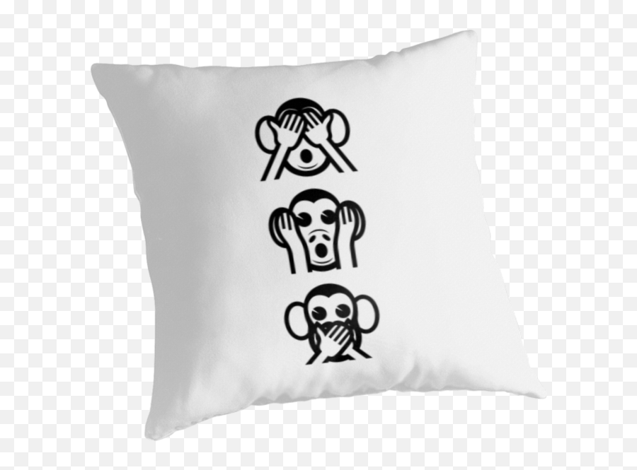 3 Wise Monkeys Emoji Throw Pillow - Cushion,Three Monkey Emoji