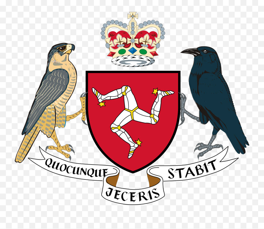 Coat Of Arms Of The Isle Of Man - Coat Of Arms Bird Emoji,Flexing Arm Emoji