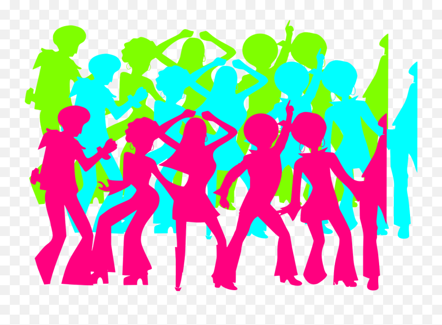 Disco Dancers People Nightclub Clubbing - Clip Art Disco Dancers Emoji,Microphone Girl Hand Notes Emoji