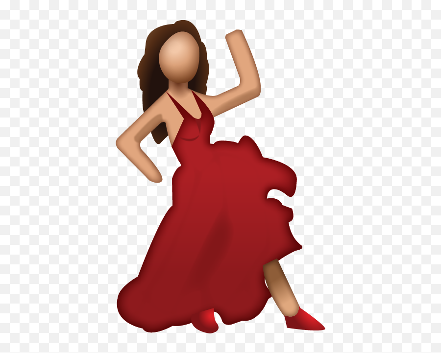 Download With Red Dress - Dancing Girl Emoji Png,Emoji Dress For Kids