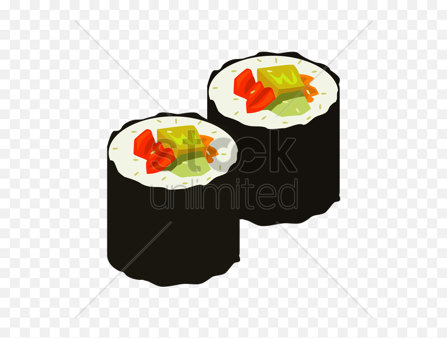 Sushi Roll Vector Clipart Asian Cuisine Sushi California - Sushi Roll Vector Art Emoji,Rolls Eyes Emoji