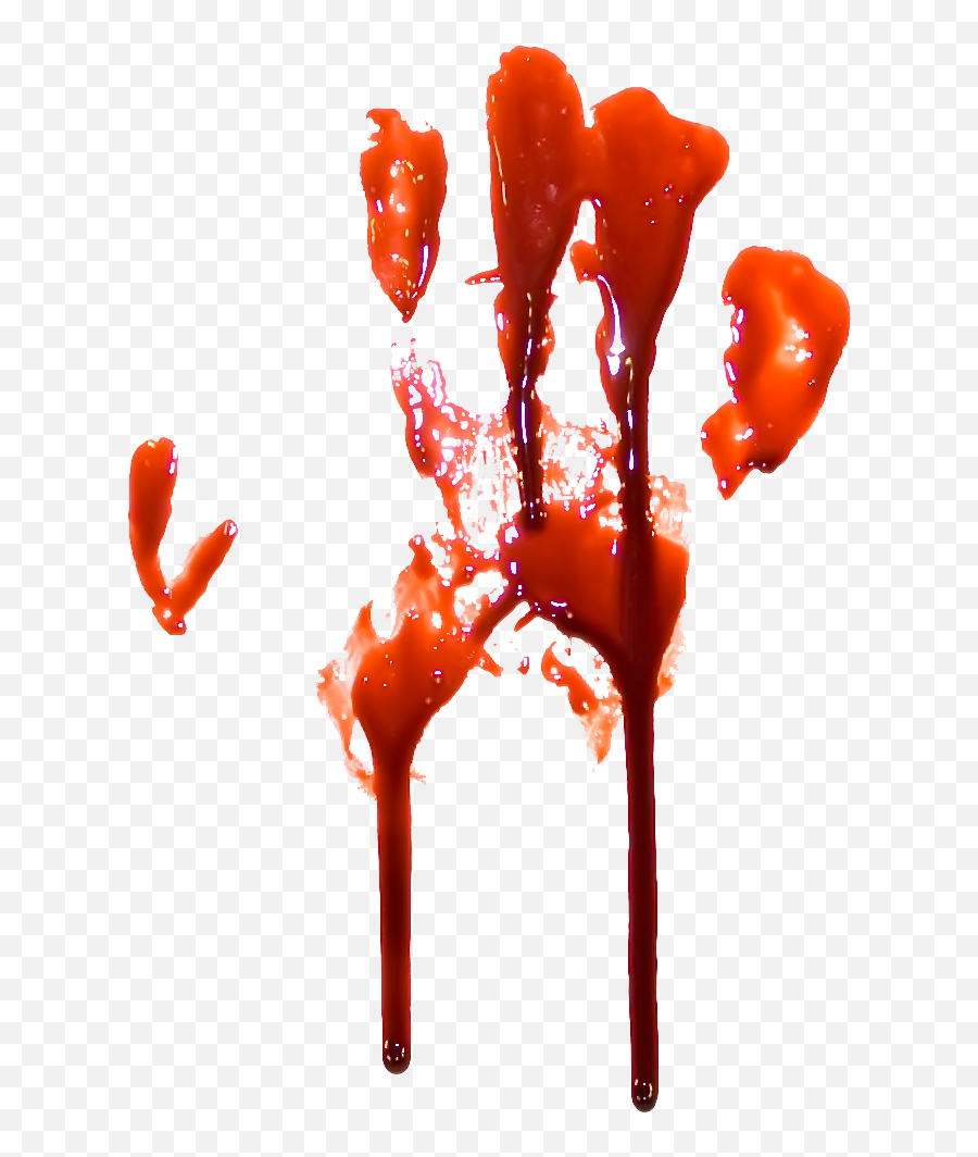 Clipart Bloody Handprint Png - Transparent Blood Hand Print Emoji,Bloody Mary Emoji