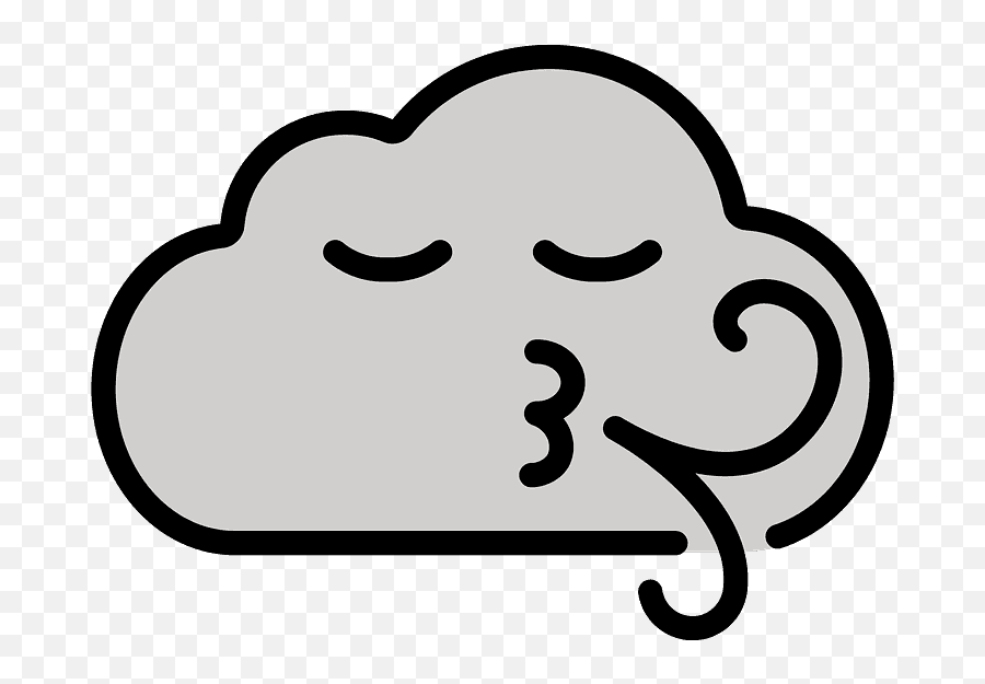 Wind Blowing Emoji Clipart - Emoji De Viento,Gust Of Wind Emoji
