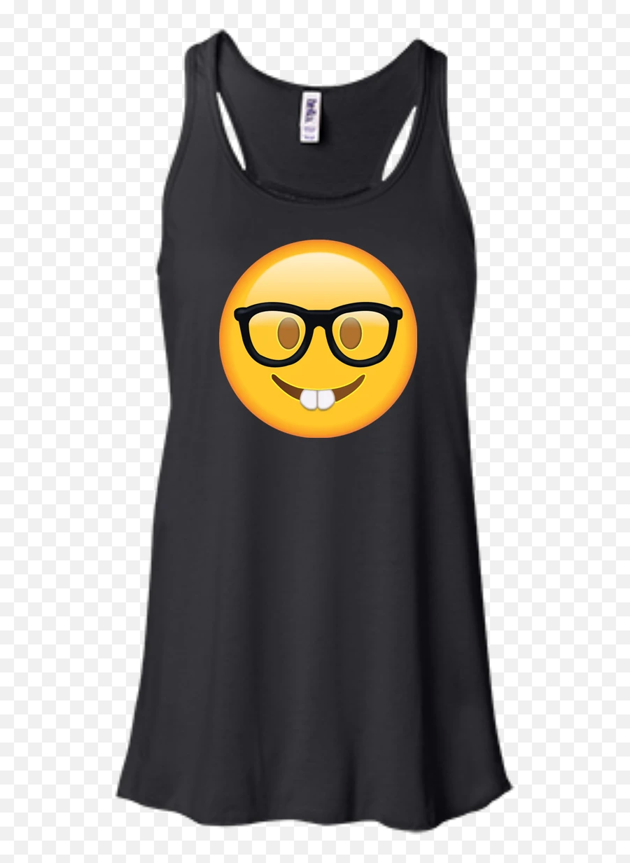 Nerd Glasses Emoji - June Girls T Shirt,Navy Emoji