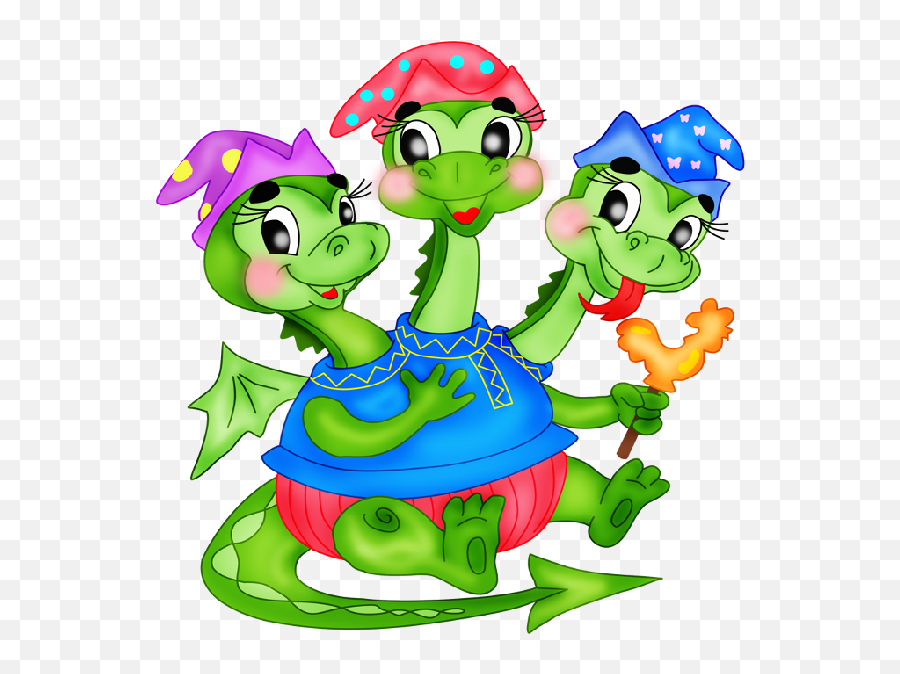 Cartoon Dragons Pictures - Three Headed Dragon Clipart Png Cartoon Baby Dragon Clipart Png Emoji,Dragon Head Emoji