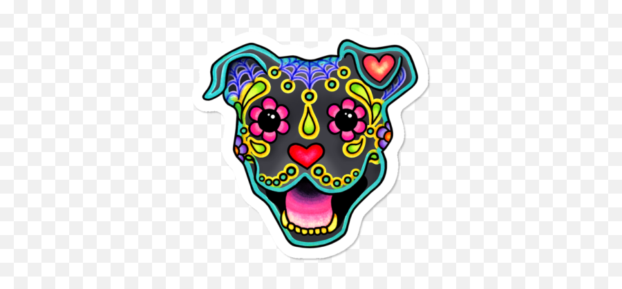 Dbh Collective White Dog Stickers - Dot Emoji,Sugar Skull Emoji