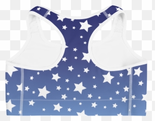 White Stars Blue Ombre Sports Bra - Uzi Gangsta Emoji
