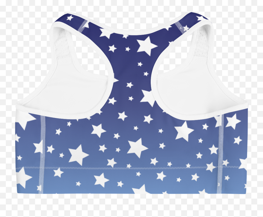 White Stars Blue Ombre Sports Bra - Uzi Gangsta Emoji,Wrestling Emoji Iphone