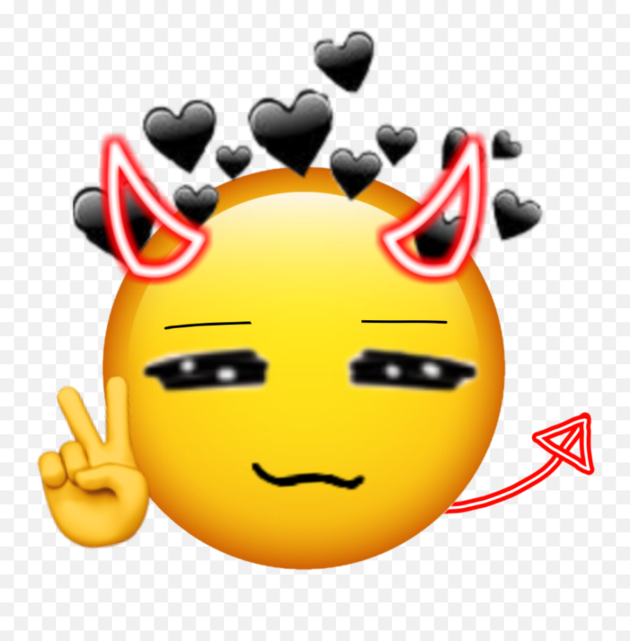 Devil Demon Emoji Emojiedit Peace - Smiley,Demon Emoji