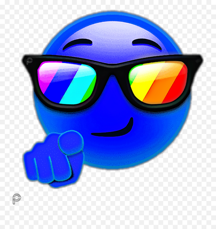 Blue Colorful Emoji Sunglasses Cartoon - Smiley,Sunglases Emoji