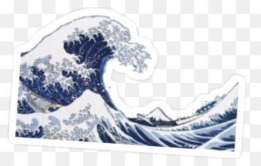 Ocean Vsco Wave Cute Sticker - Great Wave Off Kanagawa Png Emoji,Tsunami Emoji