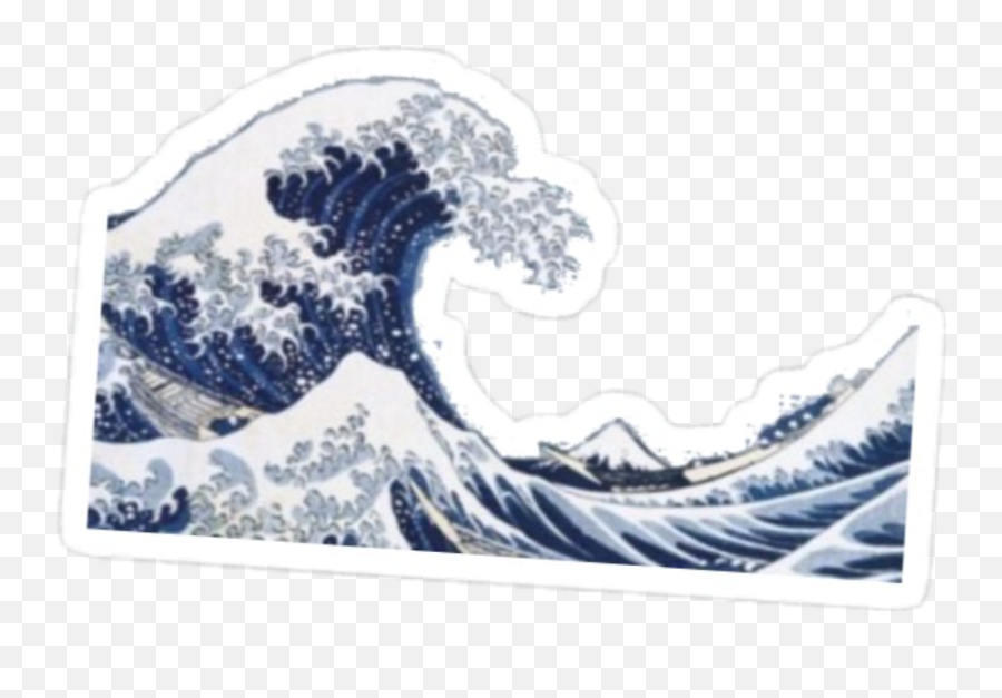 Ocean Vsco Wave Cute Sticker - Great Wave Off Kanagawa Png Emoji,Tsunami Emoji