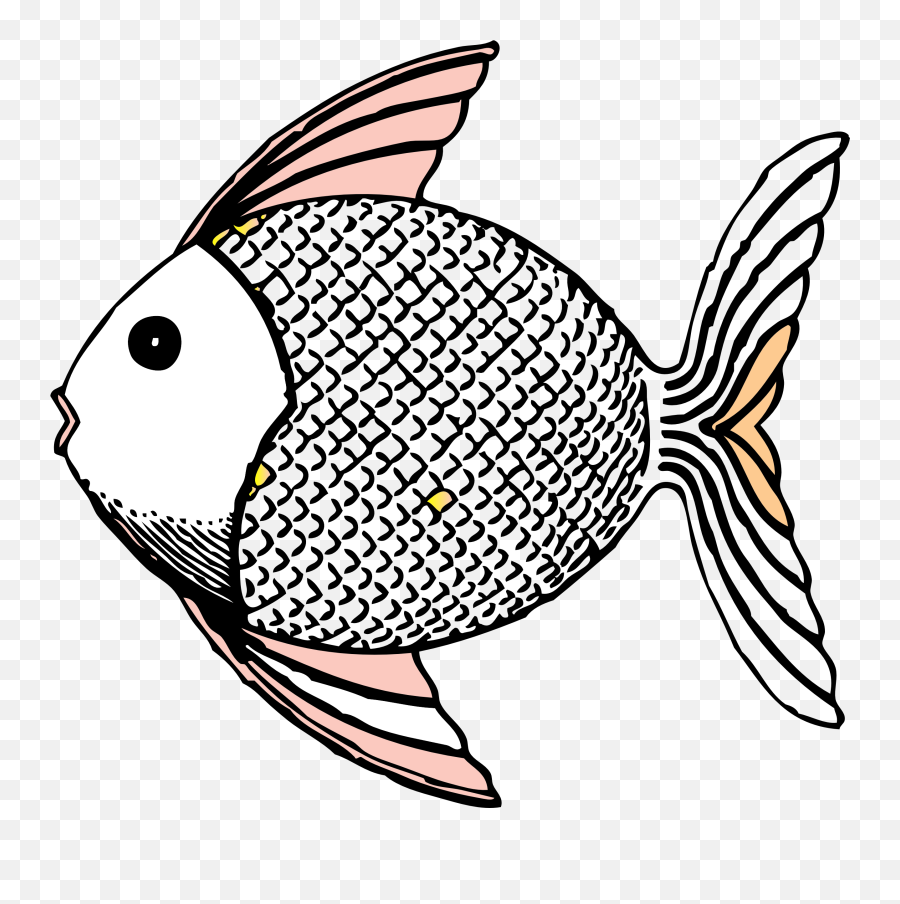 Tropical Fish Black White Line Art - Fish Clip Art Emoji,Tropical Fish Emoji