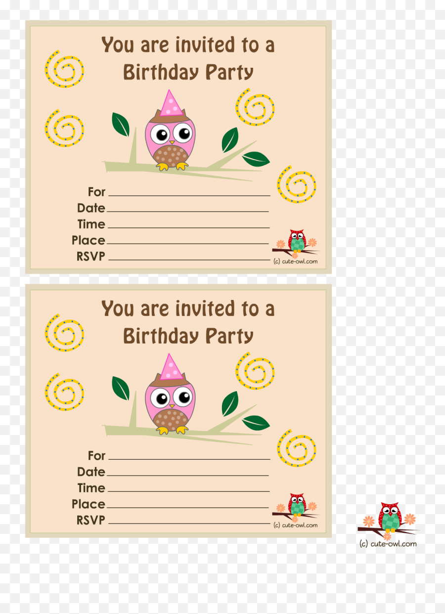 Printable - Birthday Invitation Emoji,Owl Text Emoticon