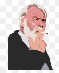 Old Man Smoke Senior - Smoking Transparent Background Emoji