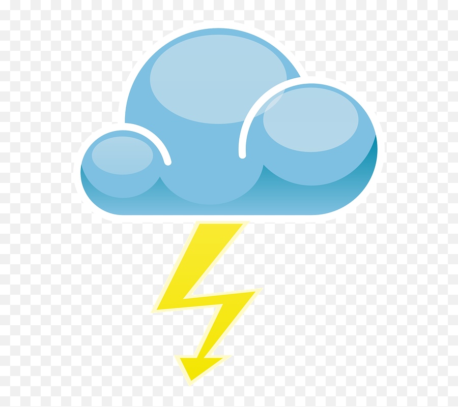 Free Lightning Thunder Vectors - Thunder And Lighting Symbol Emoji,Rain Cloud Emoji