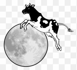 Cow Jumping Over The Moon Vector - Full Png Clipart Emoji