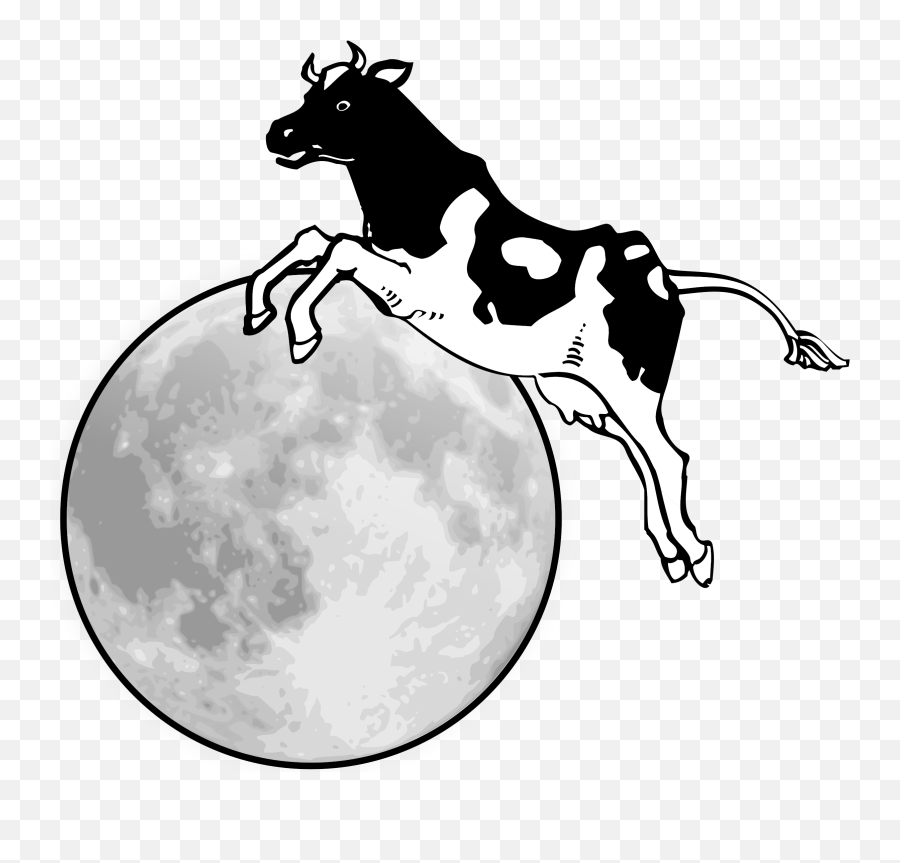 Cow Jumping Over The Moon Vector - Full Moon Png Clipart Emoji,Down Arrow Dog Emoji