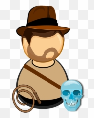Skull And Cowboy - Cartoon Indiana Jones Hat Emoji
