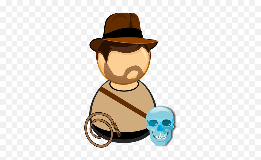 Skull And Cowboy - Cartoon Indiana Jones Hat Emoji,Gun Emoji