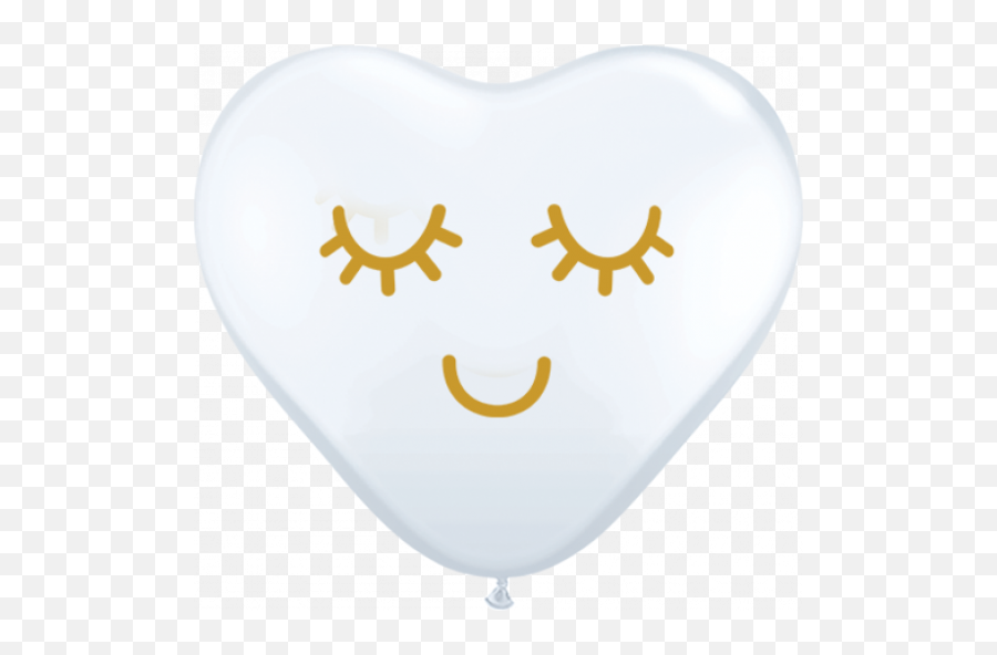 Qualatex Printed Heart Latex 5011 Eyelashes Assortment - Balloon Emoji,Eyelashes Emoji