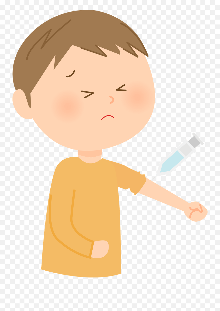 Little Boy Getting A Vaccination Clipart Free Download - Boy Getting Injection Clipart Emoji,Vaccine Emoji