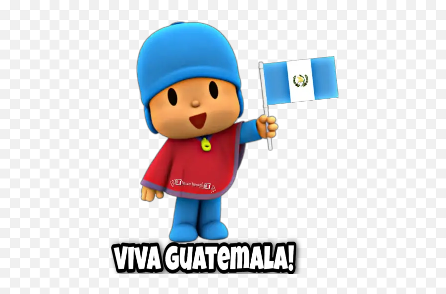 Pocoyó Banderas Stickers For Whatsapp - Pocoyo Con La Bandera De Colombia Emoji,Guatemala Emoji