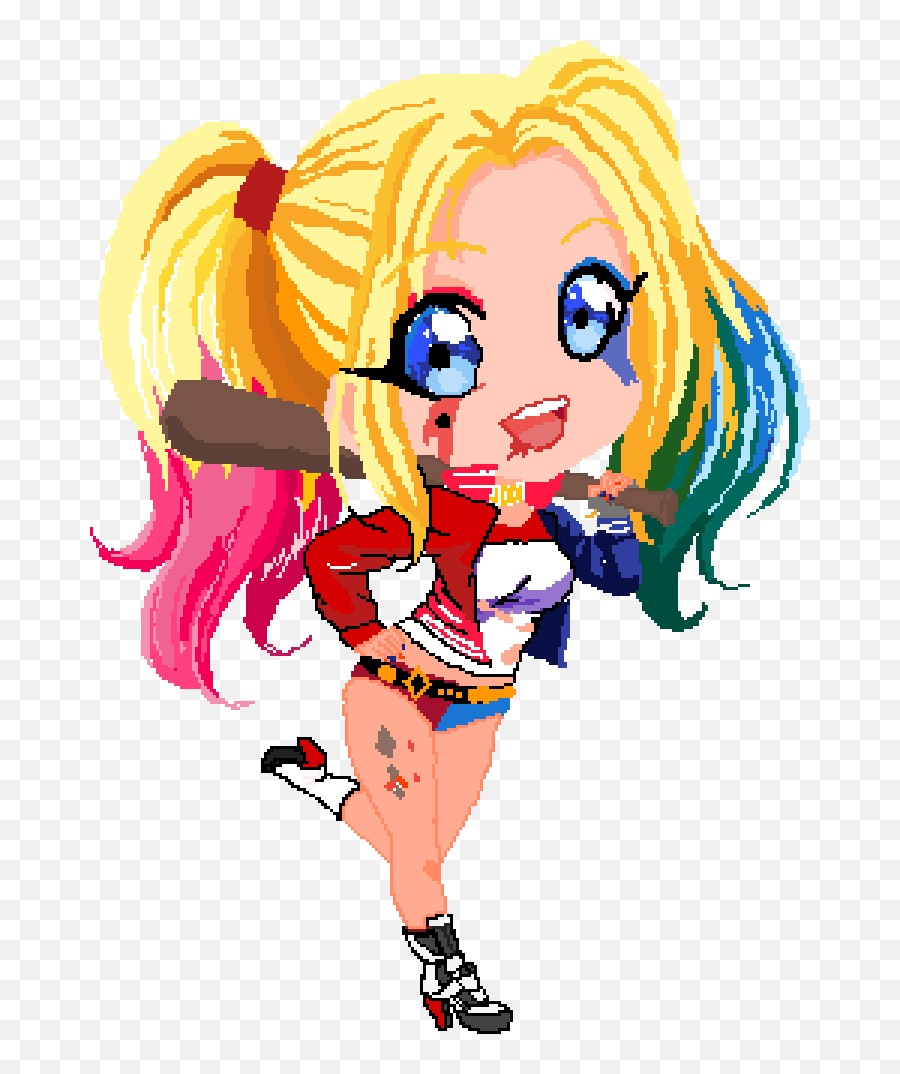 Pixel Art Harley Quinn Facile - Chibi Joker And Harley Emoji,Harley Quinn Emoji