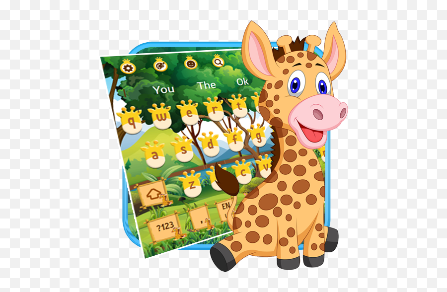 Baby Giraffe Keyboard Theme - Cartoon Emoji,Giraffe Emoji Android