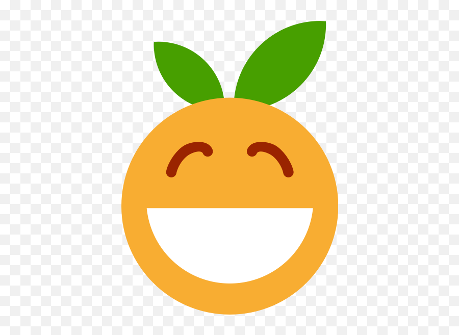 Delighted Orange - Jeruk Emoticon Emoji,B Emoji