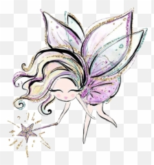 Watercolor Fairy Sugarfairy Ballet Wand - Watercolour Fairy Clipart Emoji,Blonde Princess Emoji