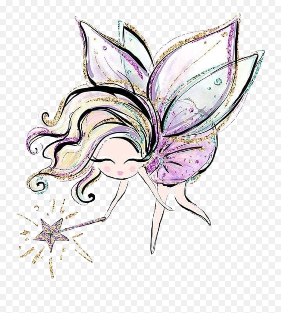 Watercolor Fairy Sugarfairy Ballet Wand - Watercolour Fairy Clipart Emoji,Blonde Princess Emoji