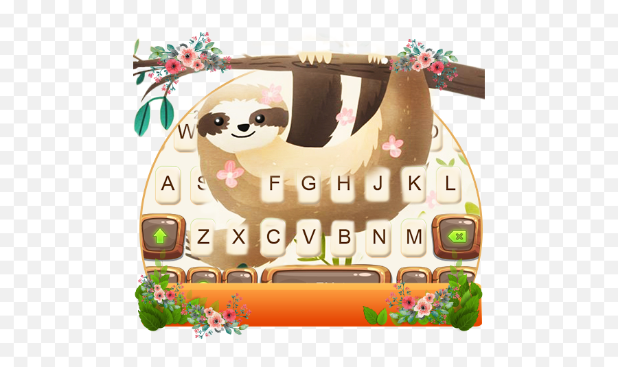 Smiling Sloth Keyboard Theme - Cartoon Emoji,80s Emojis