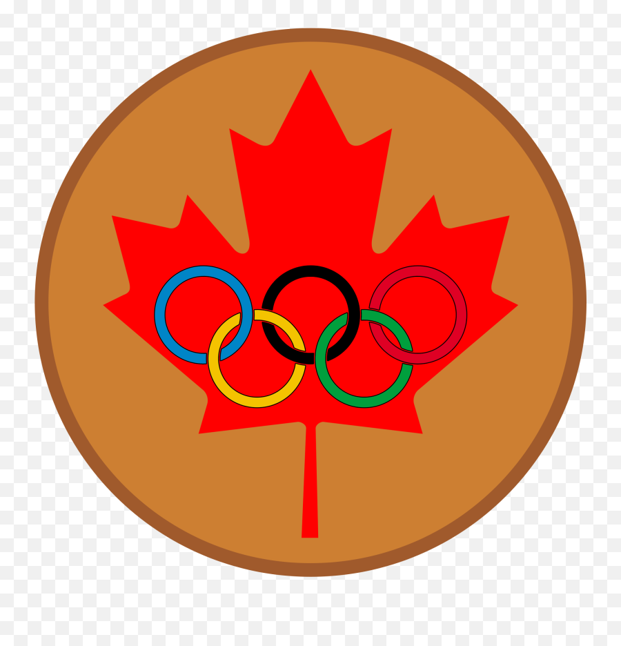 Maple Leaf Olympic Bronze Medal - Canadian Maple Leaf Silhouette Emoji,Olympic Rings Emoji