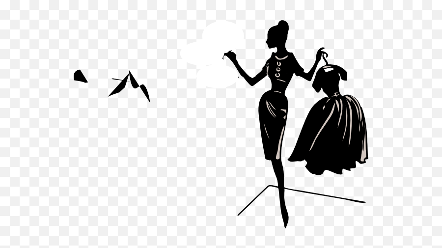 Black Ladies Fashion Clipart - Woman Fashion Icon Png Emoji,Emoji Dressing Gown