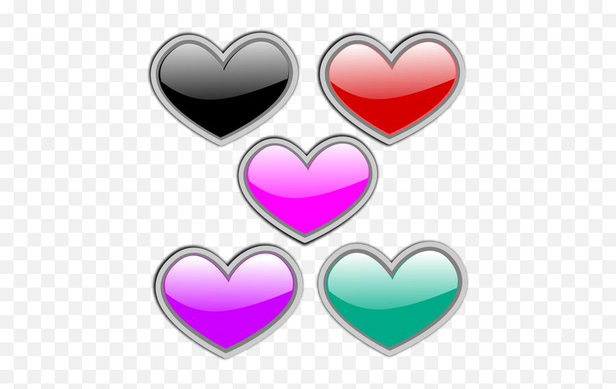 Color Glass Hearts Vector Image - Corazones De Colores De Cristal Png Gratis Emoji,Double Hearts Emoji