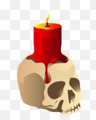 Skull Candle Clipart Transparent Png - Halloween Emoji