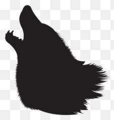 Silhouette Clip Art - Howling Wolf Head Emoji