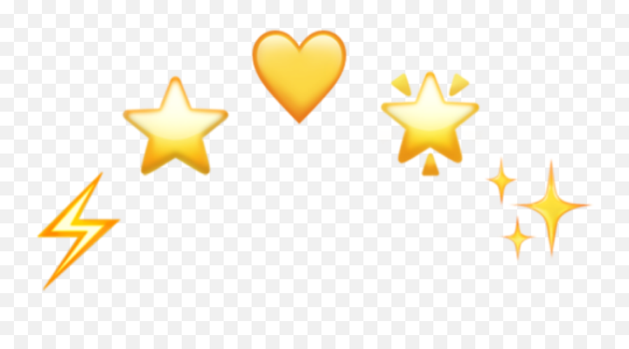 Crown Yellow Star Heart Emoji Head Tumblr Shine - Heart Emoji Png Yellow,Emoji Star