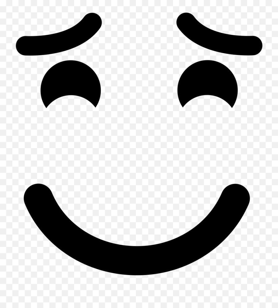 Smiling Emoticon With Raised - Smile Eyes Clipart Png Emoji,Eyes Emoticon