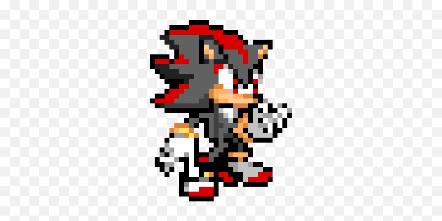 Shadow The Hedgehog - Shadow Pixel Art Sonic Emoji,Hedgehog Emoticon
