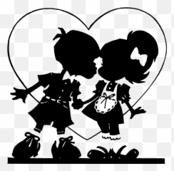 Free Kiss Lips Vectors - Valentine Silhouettes Emoji